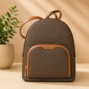 NWT Michael Kors 29680 Jaycee Logo Backpack 35S2G8TB7B-847 (Brown) MK Signature
